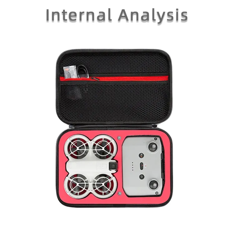 For DJI Neo Fly More Combo Carrying Case Handbag Protective Box(Gray   Red Inner)