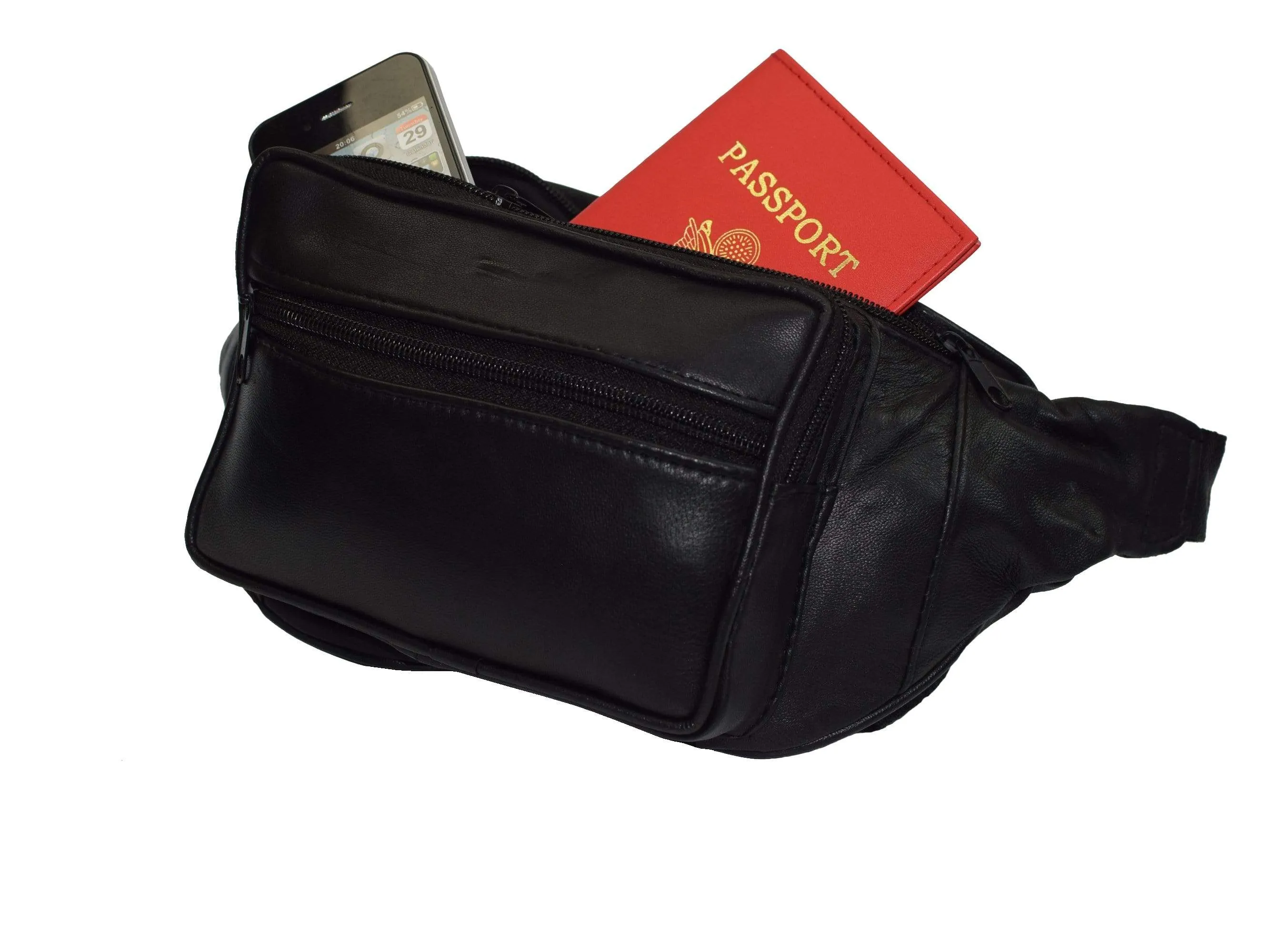 Genuine Leather Waist Fanny Pack Belt Bag Pouch Travel Hip Purse Men Women Many Colors 005C (C)