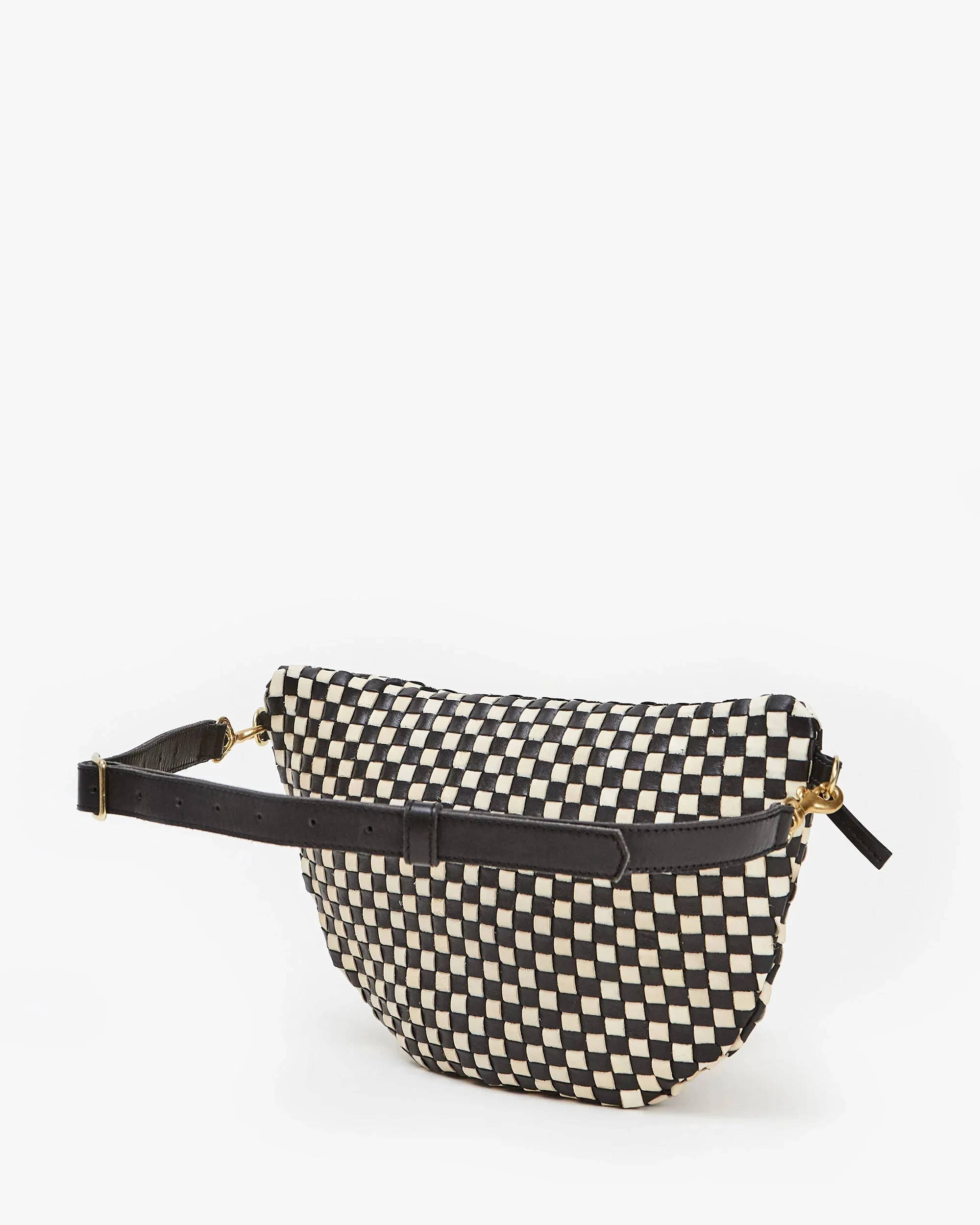 Grande Fanny Bag in Black & Cream Woven Checker