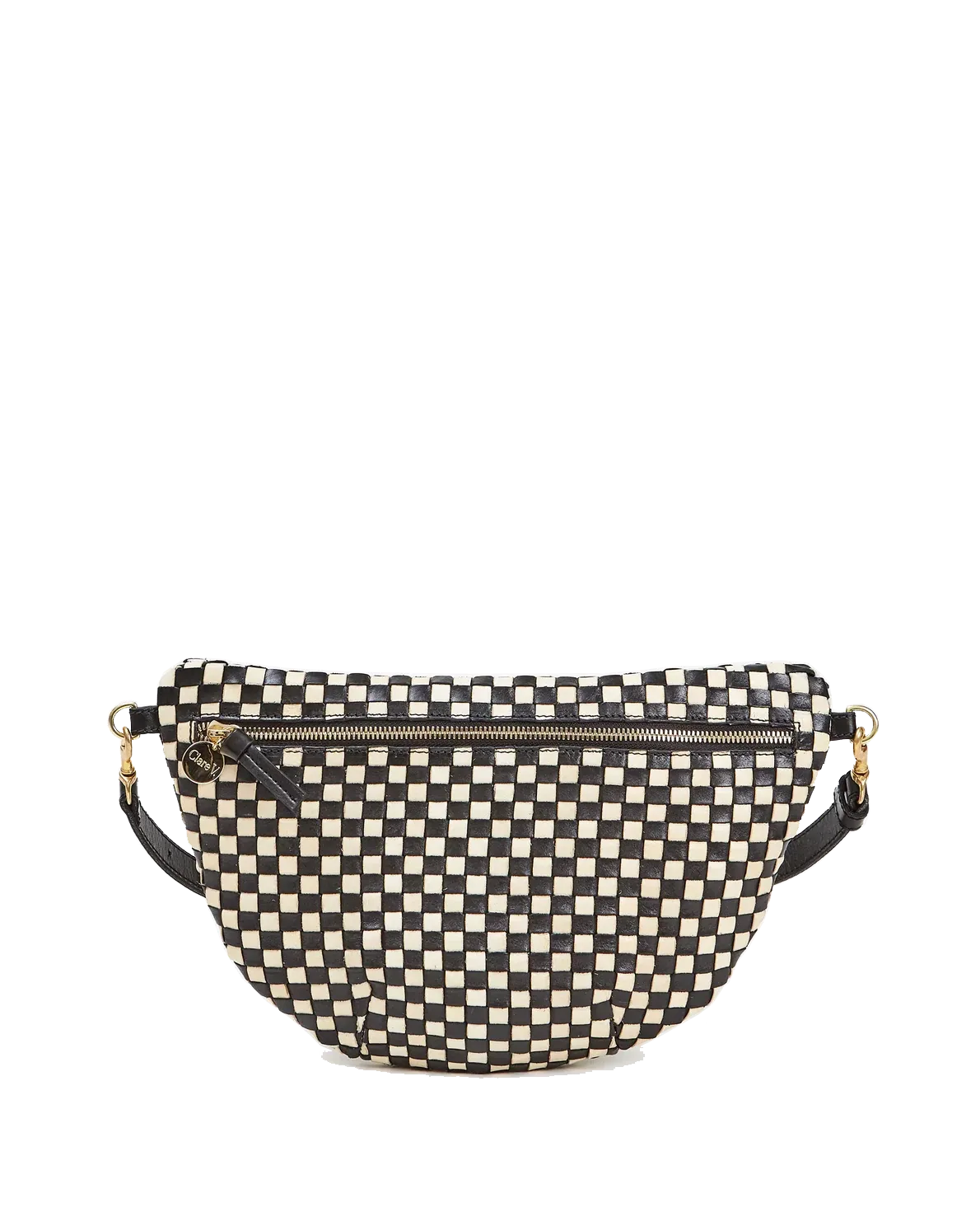 Grande Fanny Bag in Black & Cream Woven Checker