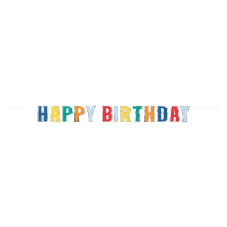 Happy Birthday Dots Foil Stamped Banner