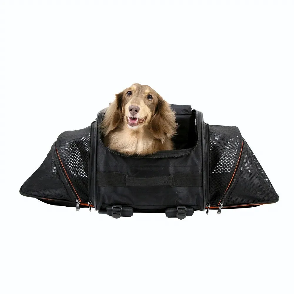 Ibiyaya JetPaw: Expandable in-cabin pet backpack - Obsidian/Orange