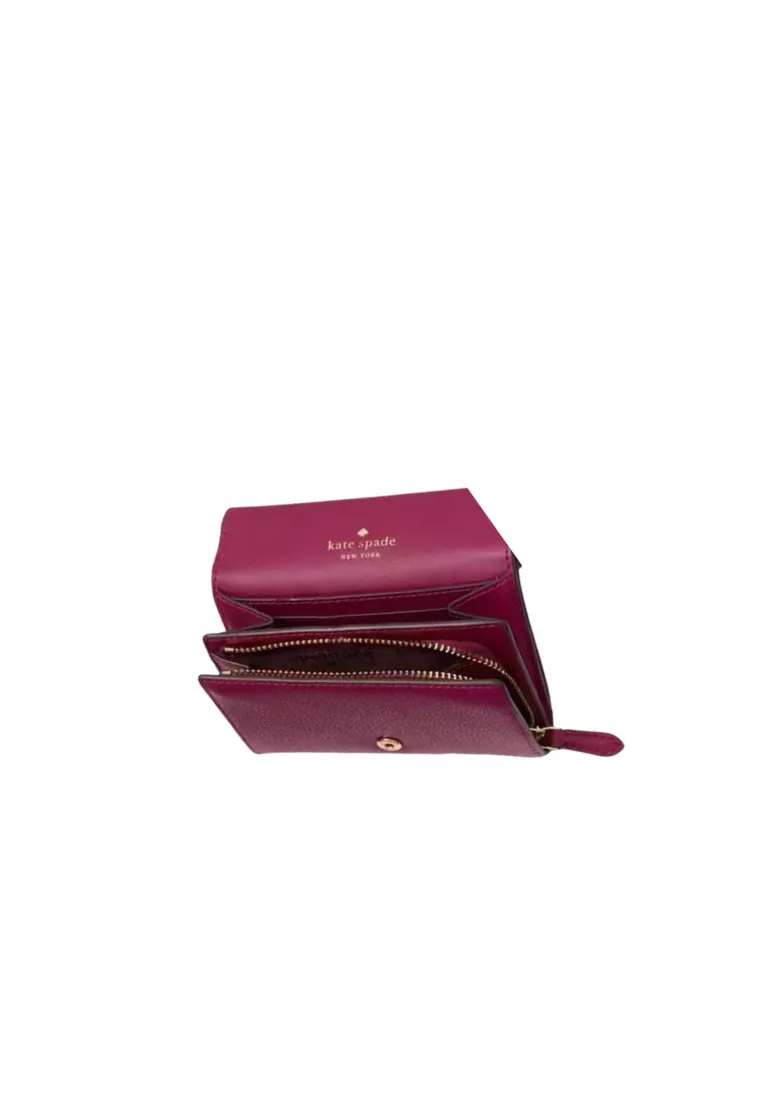 Kate Spade Kayla Small L-zip Wallet In Dark Raspberry KK056