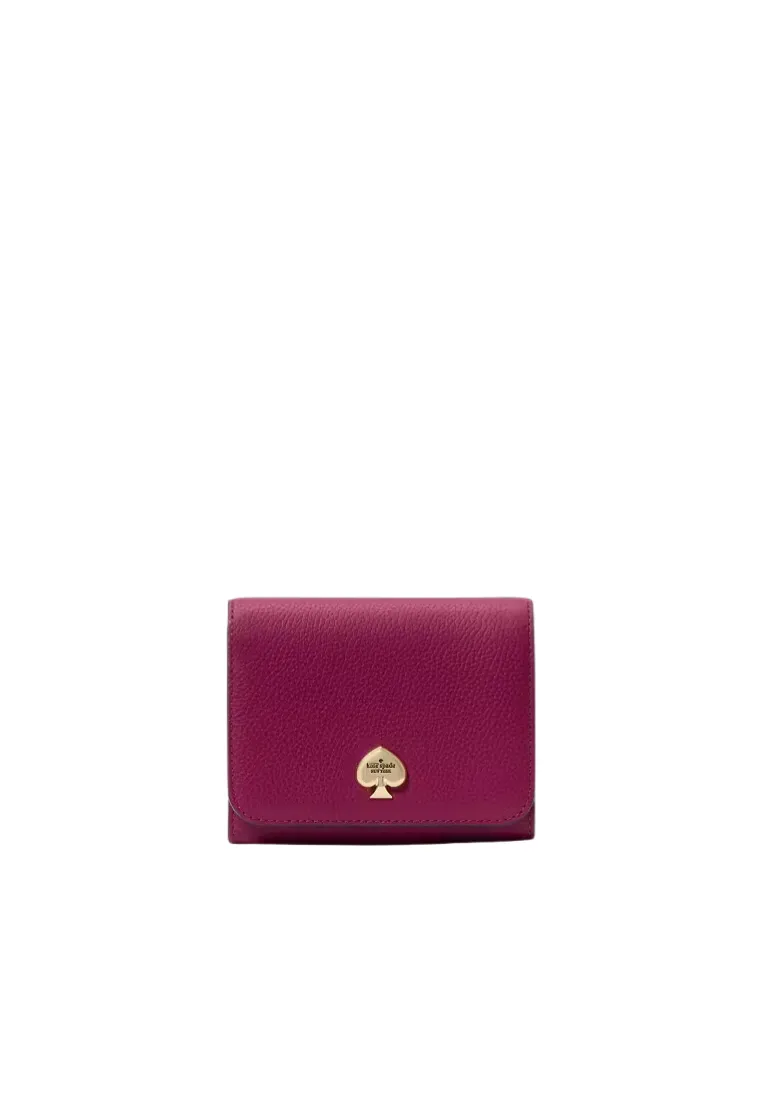 Kate Spade Kayla Small L-zip Wallet In Dark Raspberry KK056