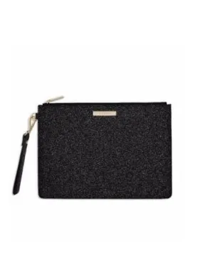 Katie Loxton  Zara Clutch Bag Stardust Black Glitter With Handle KLB228