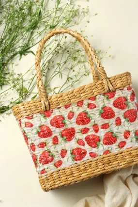 Kauna Grass Strawberry Shopping Basket