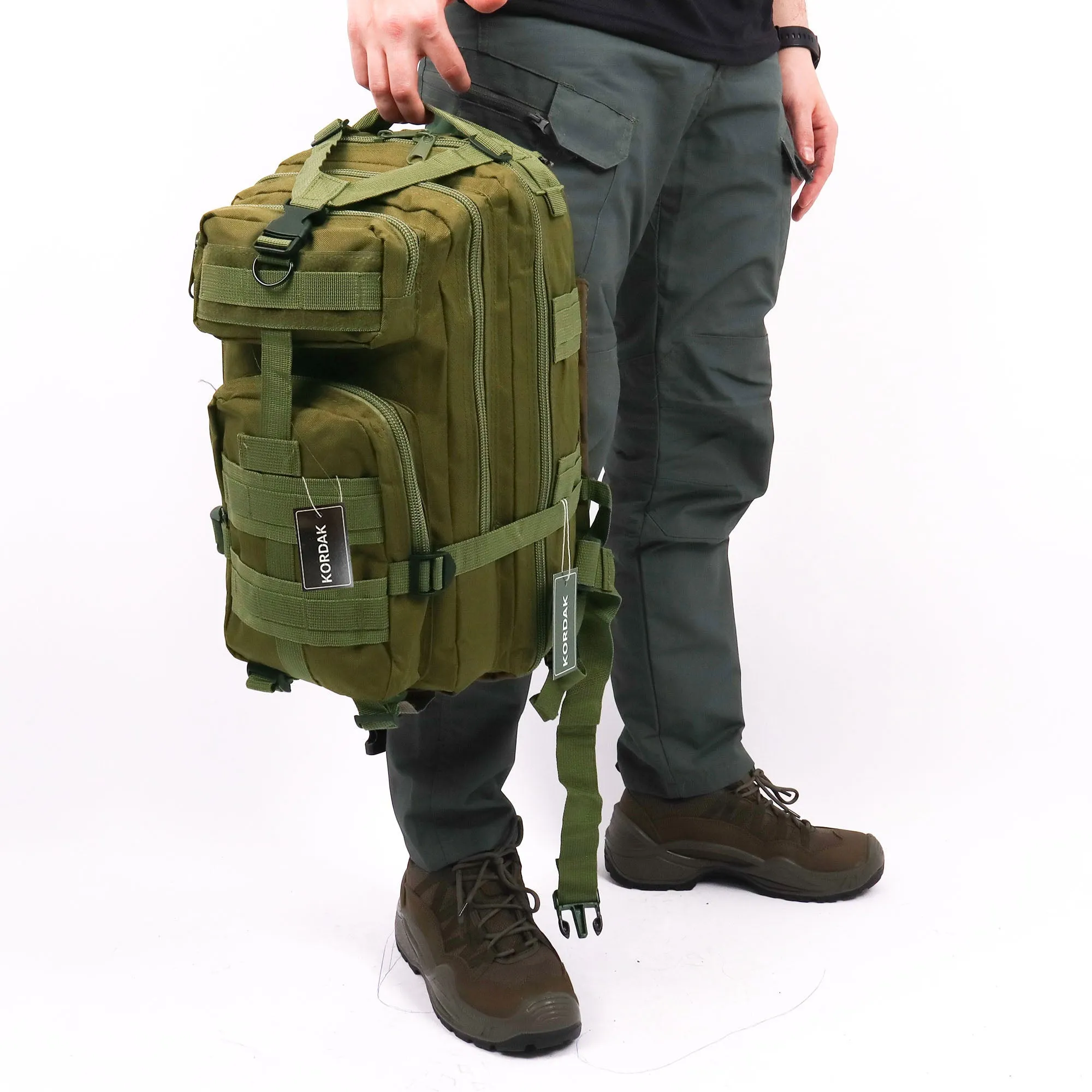 Khaki Functional Hiking Tactical Backpack - 30 Liter Bag