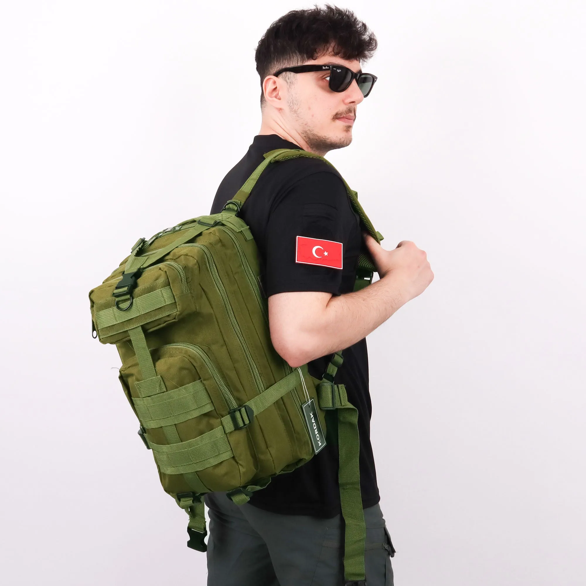 Khaki Functional Hiking Tactical Backpack - 30 Liter Bag