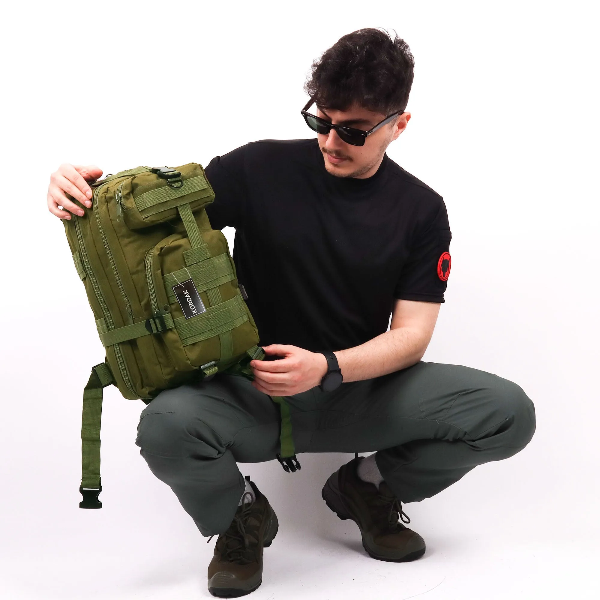 Khaki Functional Hiking Tactical Backpack - 30 Liter Bag