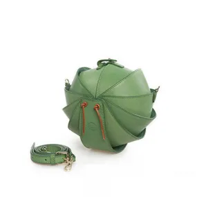 KiliDesign Small Round Beetle Bag | Green Leather