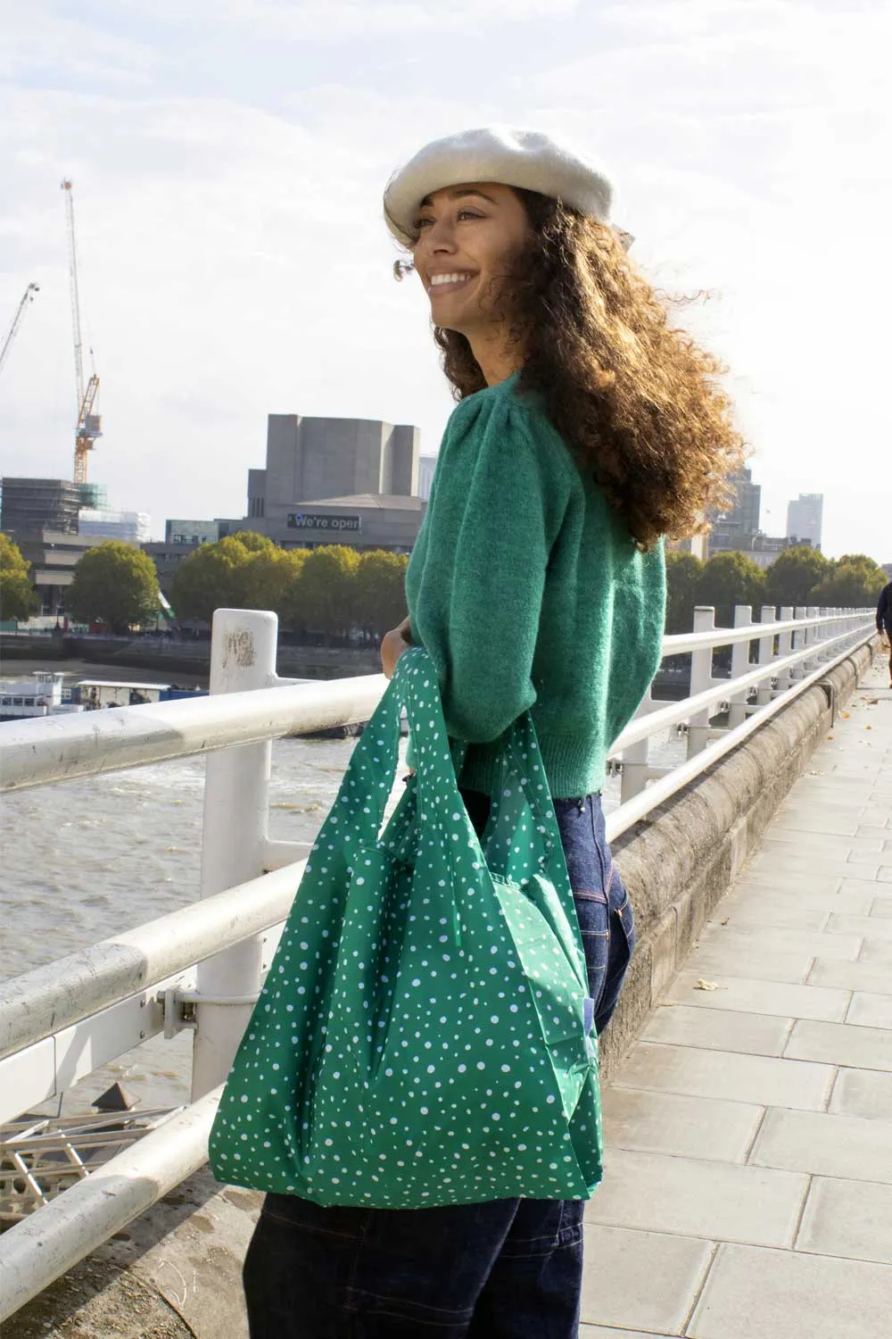 Kind Bag - Teal Polka Dots Reusable Bag