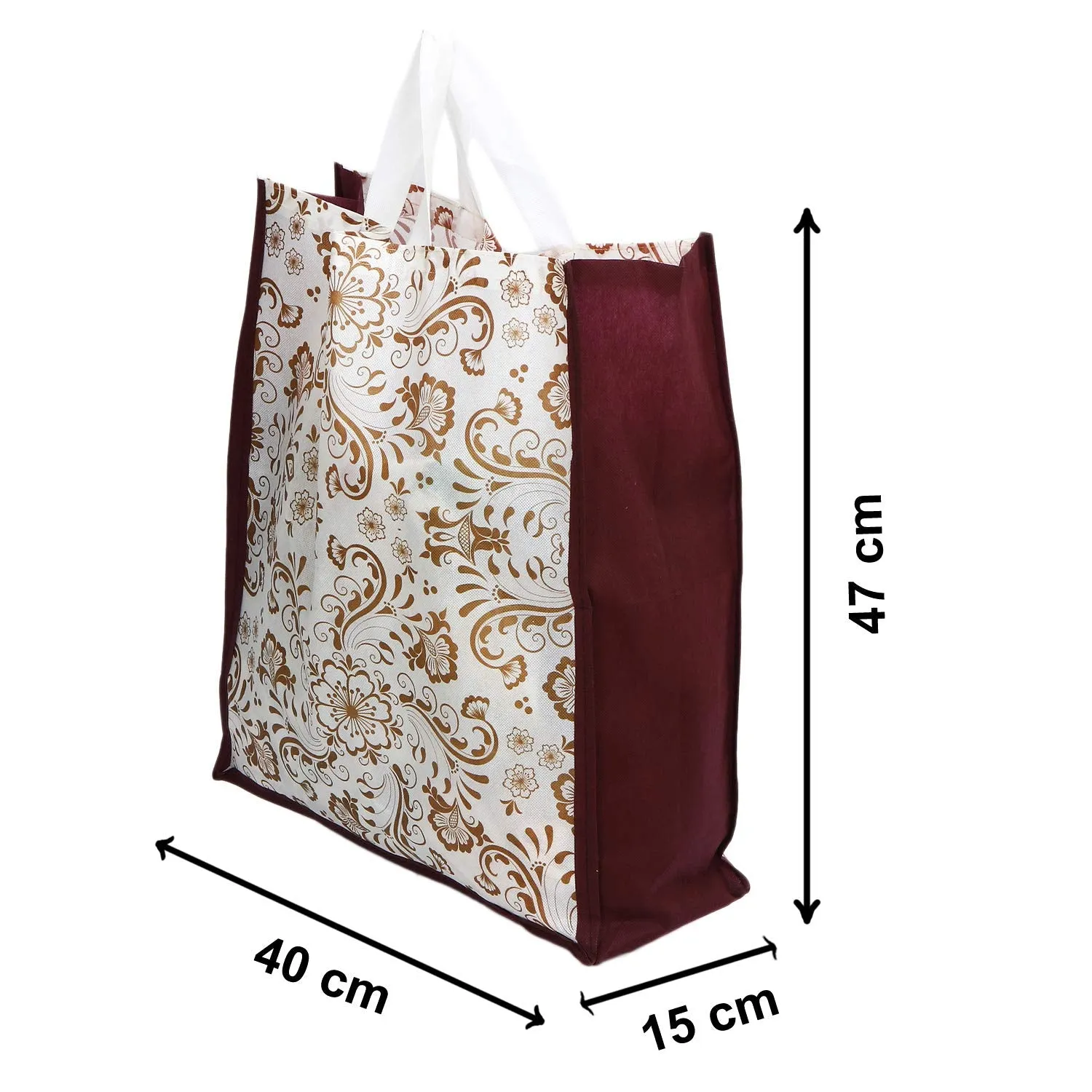 Kuber Industries 12 Pieces Non Woven Eco-Friendly Reusable Multipurpose Shopping Carry Bags (Maroon) - CTKTC30831