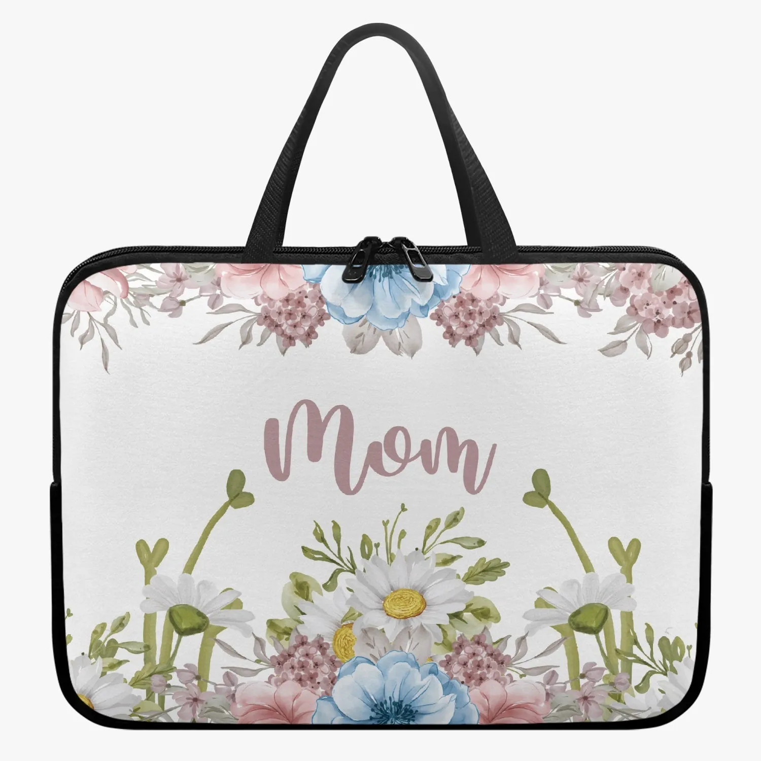 Laptop Sleeve with Handles - Floral - Mom