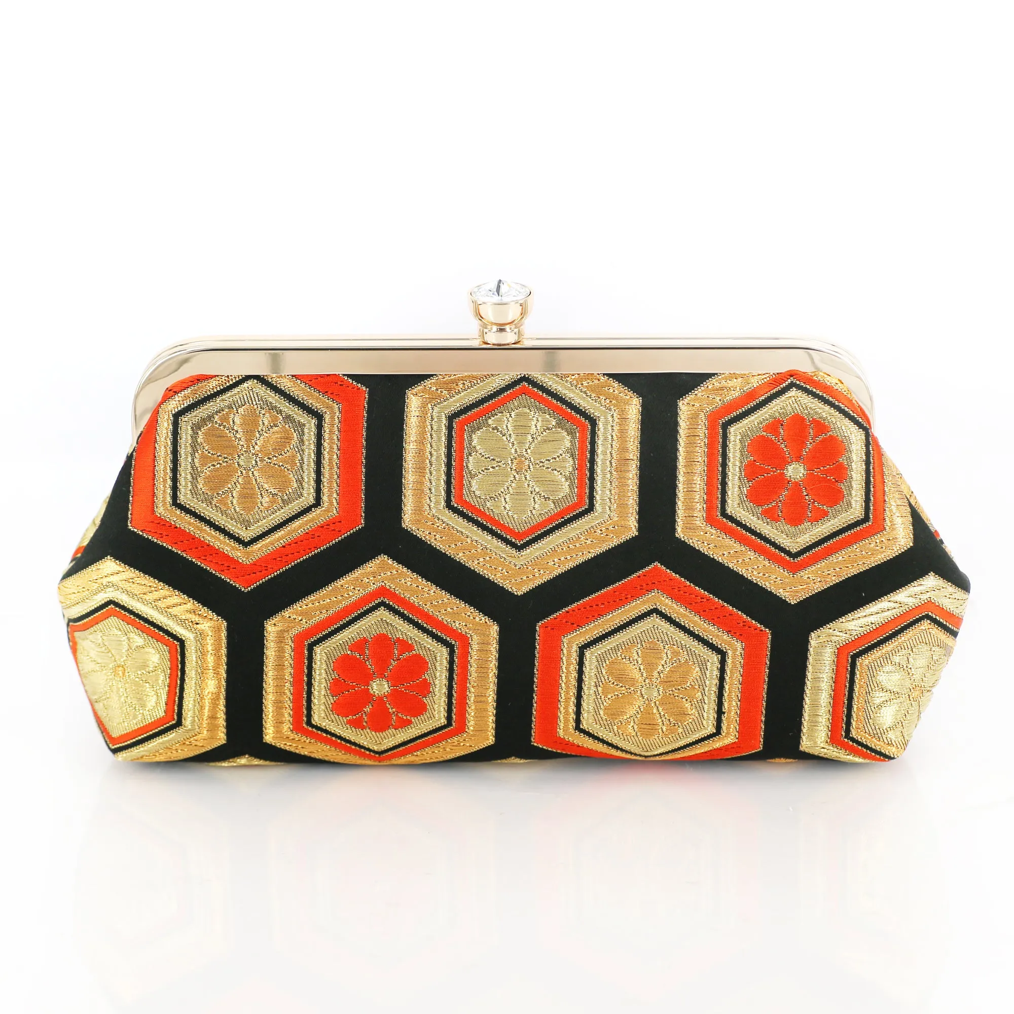 [LAST ONE] Kikko Hexagon Kimono Clutch Bag | Upcycled from vintage Japanese Obi