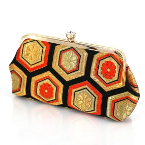 [LAST ONE] Kikko Hexagon Kimono Clutch Bag | Upcycled from vintage Japanese Obi