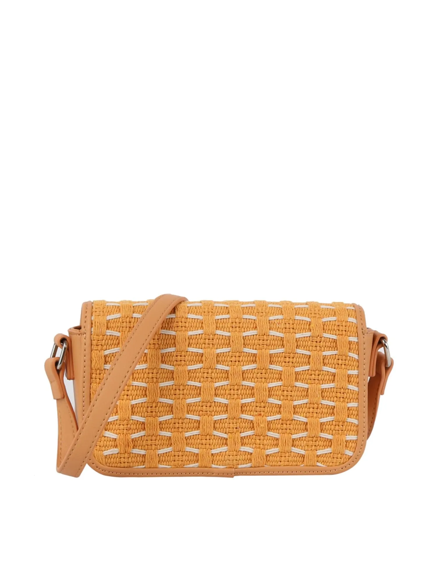 LE0345 Rose Honeycomb Woven Crossbody Bag