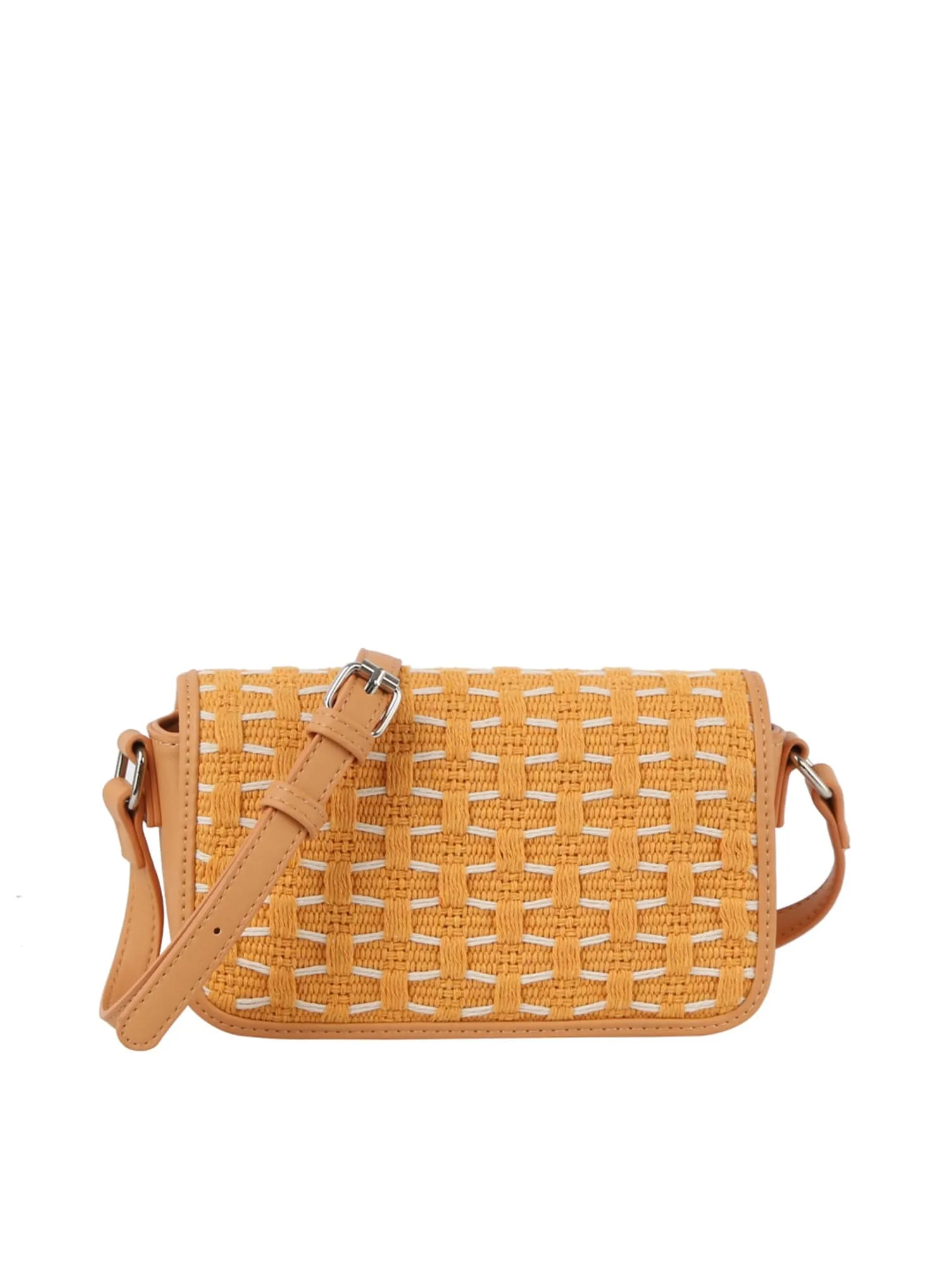 LE0345 Rose Honeycomb Woven Crossbody Bag