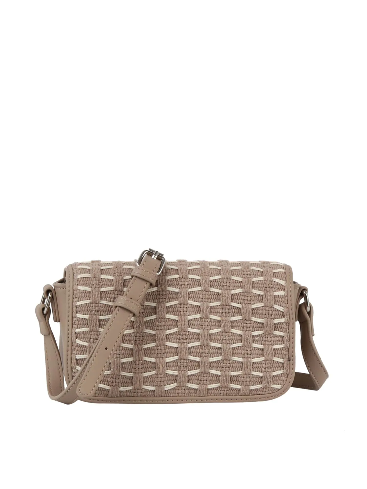 LE0345 Rose Honeycomb Woven Crossbody Bag