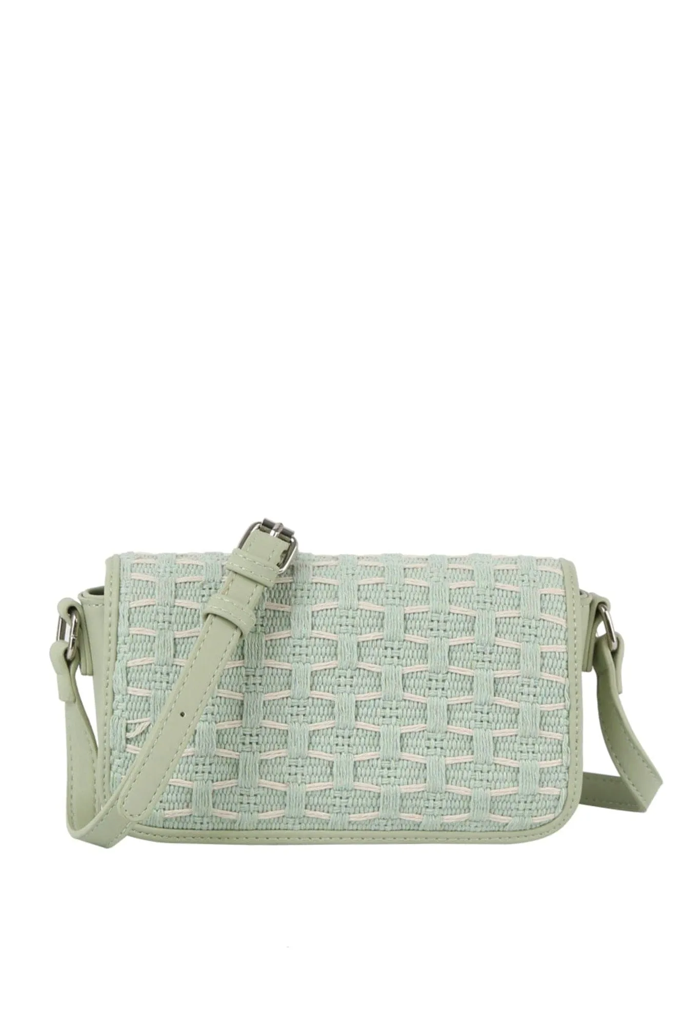 LE0345 Rose Honeycomb Woven Crossbody Bag