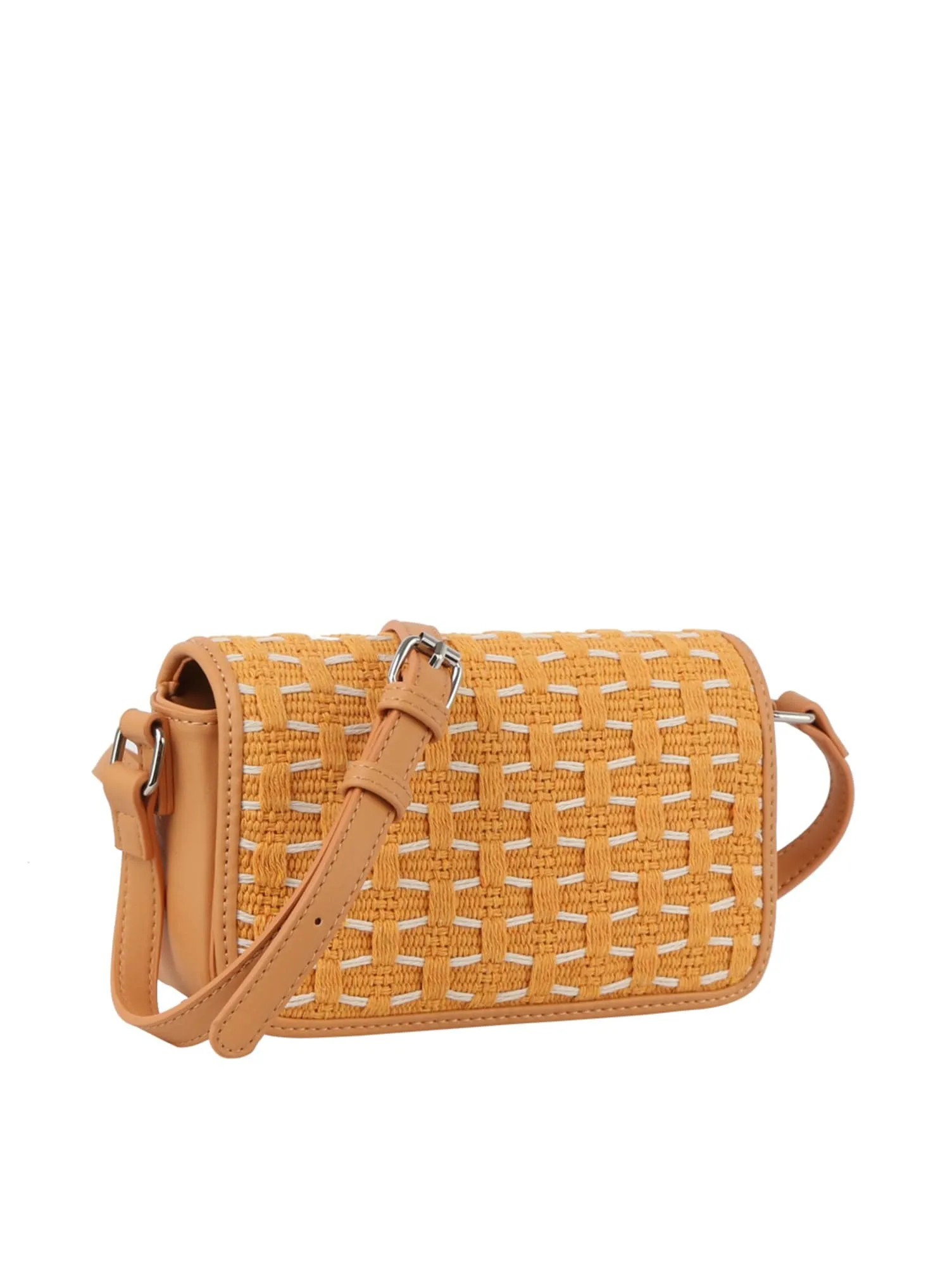 LE0345 Rose Honeycomb Woven Crossbody Bag