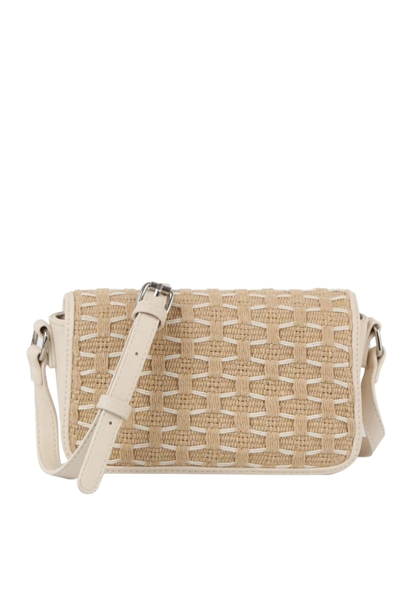 LE0345 Rose Honeycomb Woven Crossbody Bag