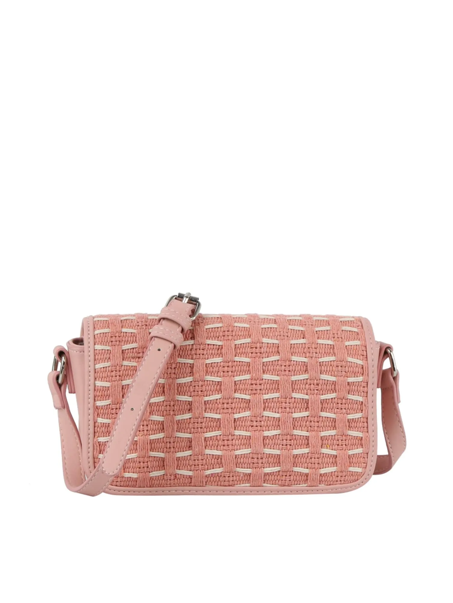 LE0345 Rose Honeycomb Woven Crossbody Bag