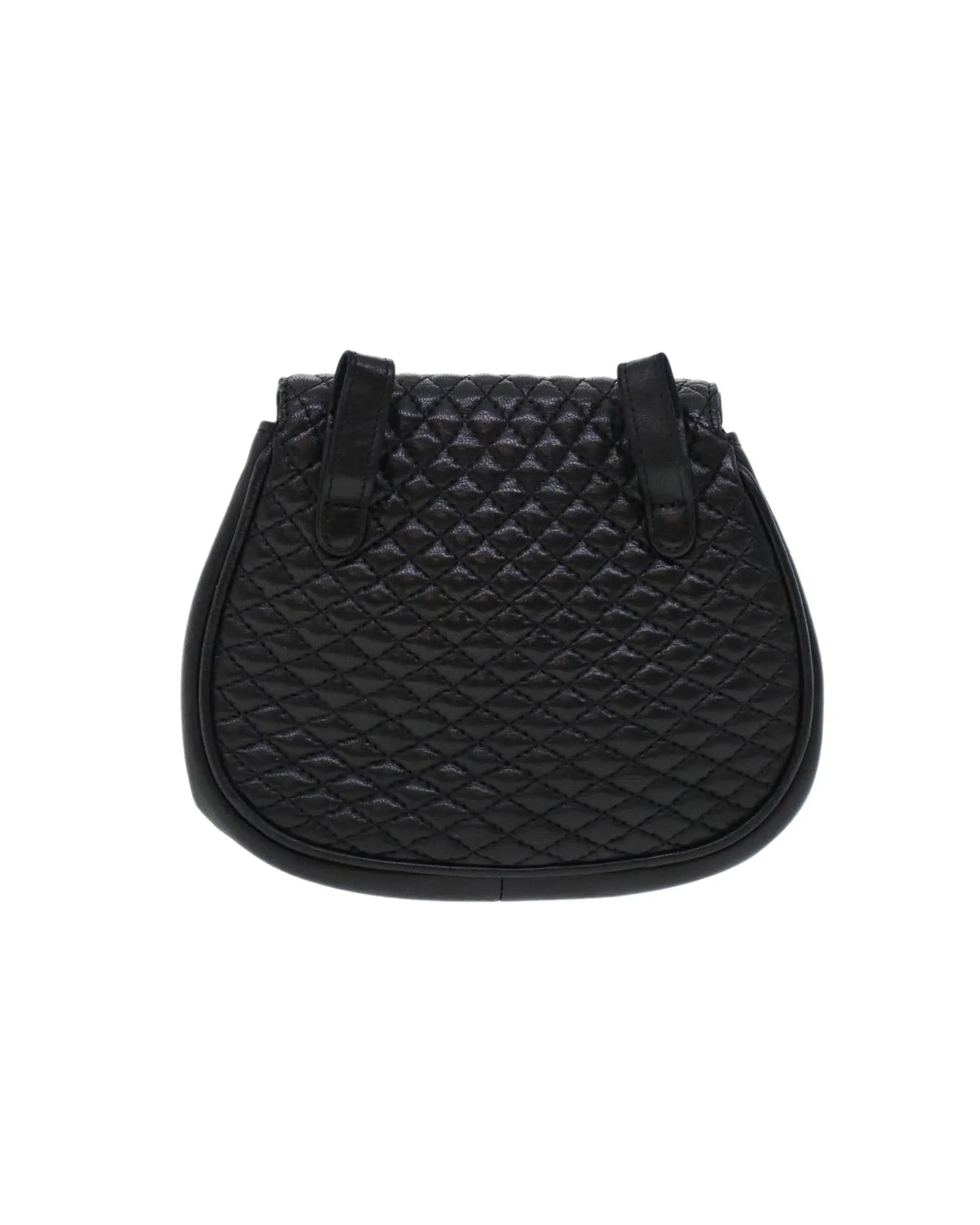 Leather Chain Shoulder Bag in Black