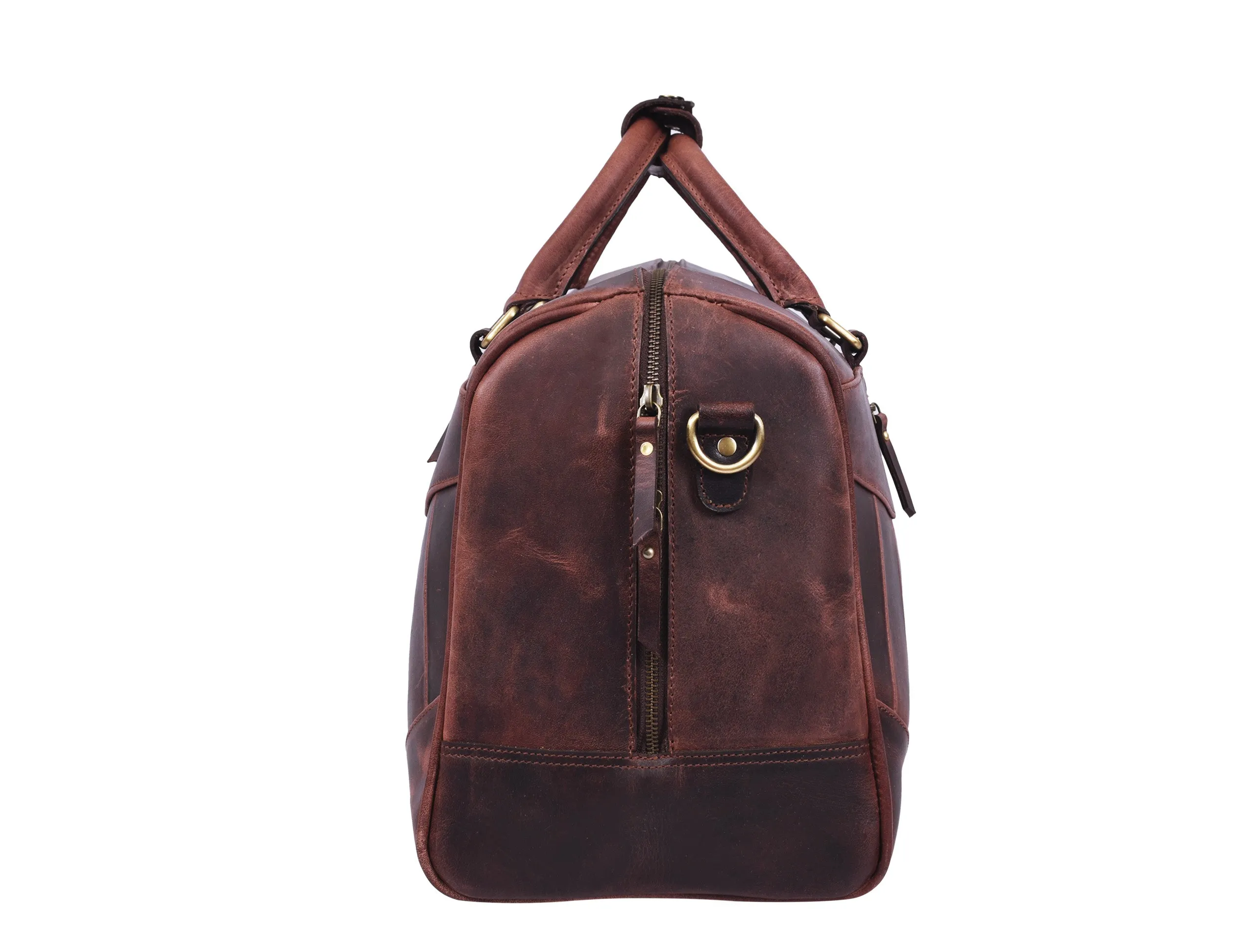 Leather Travel Bag -  Walnut Brown