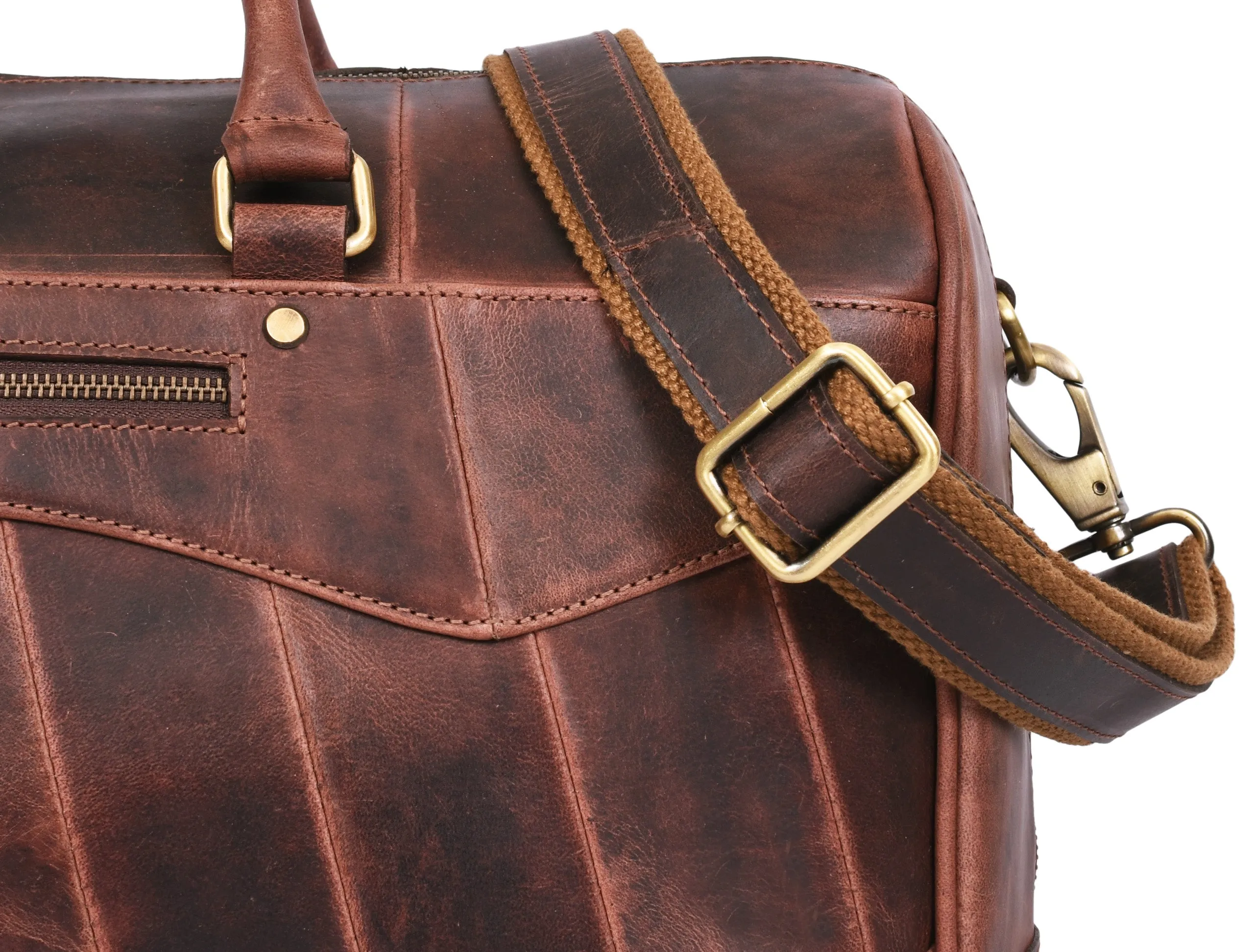 Leather Travel Bag -  Walnut Brown