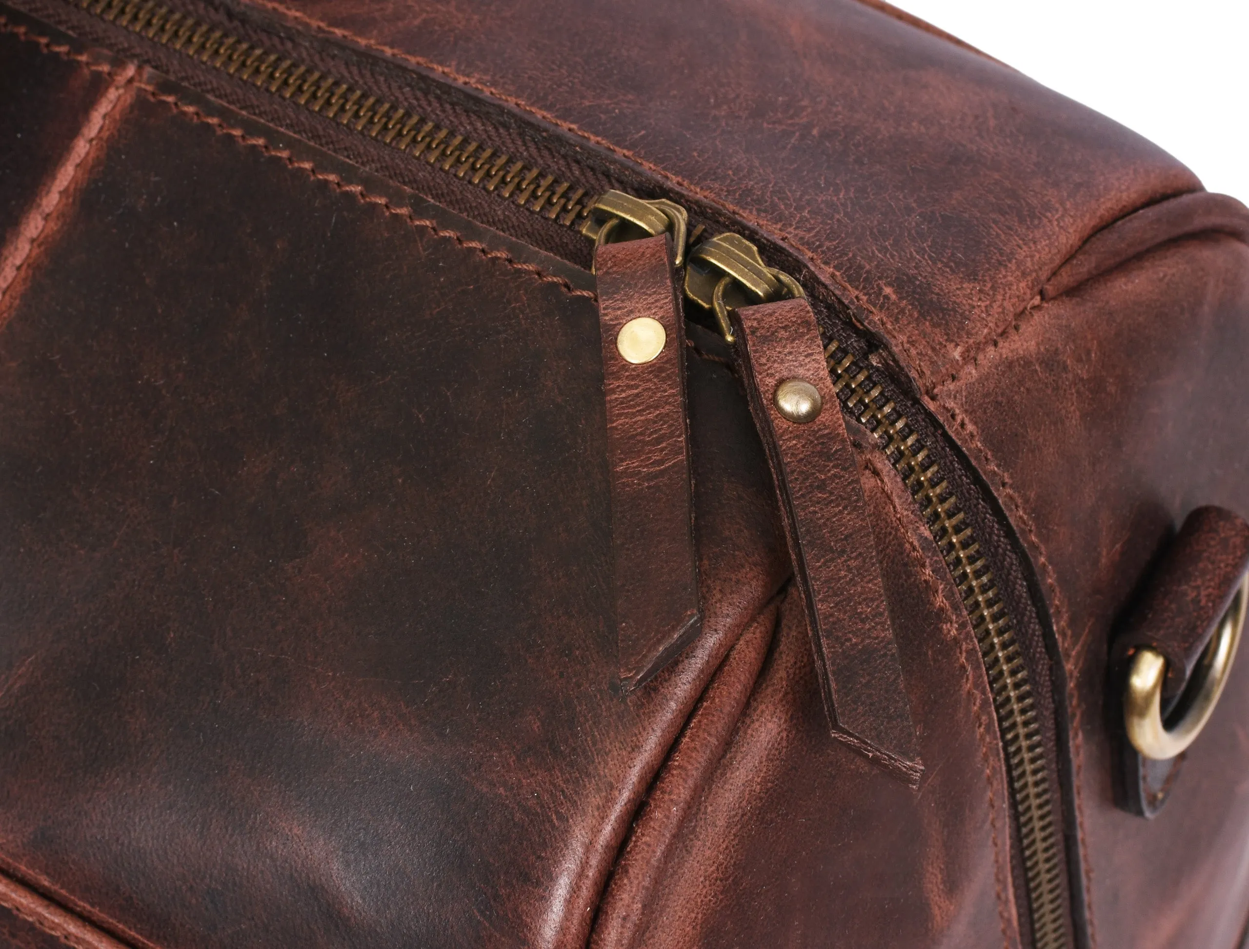 Leather Travel Bag -  Walnut Brown