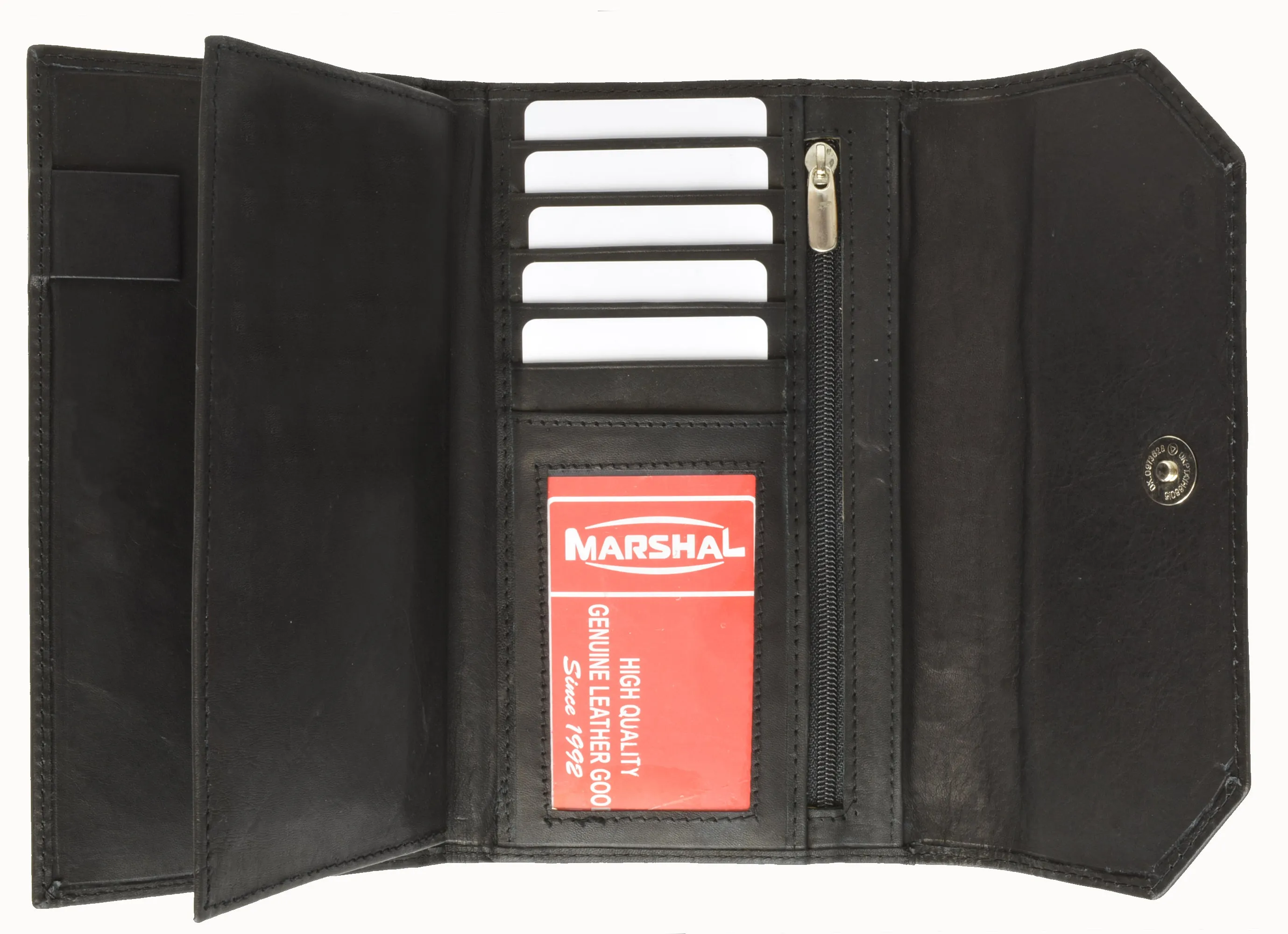 Leather Trifold Wallet For Women With Removable Checkbook Holder