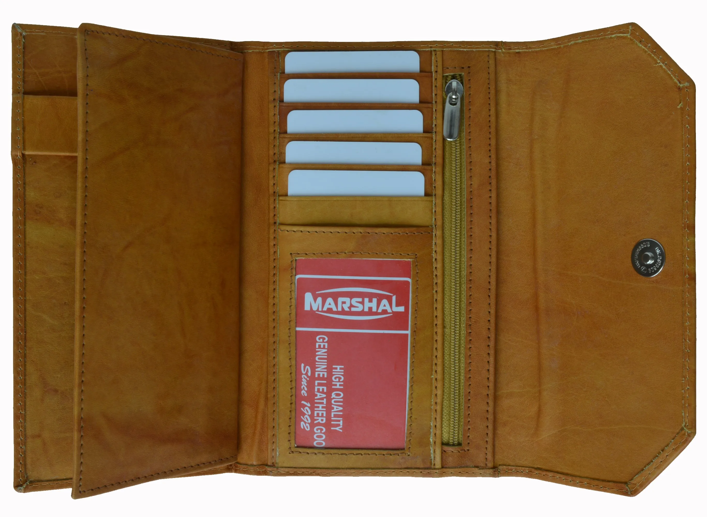 Leather Trifold Wallet For Women With Removable Checkbook Holder