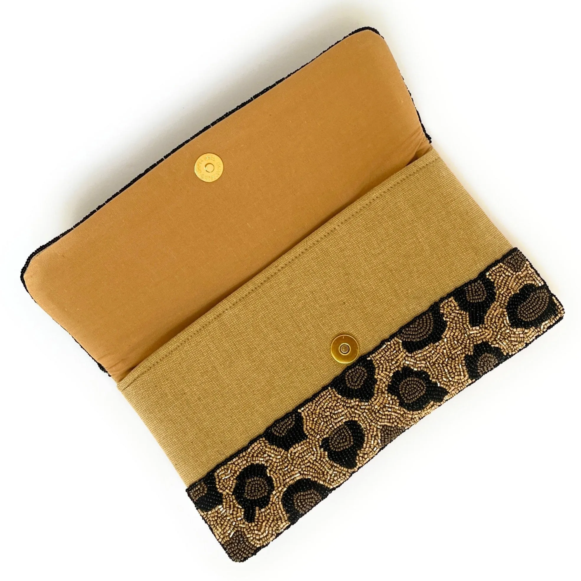 Leopard Cactus Beaded Clutch Purse