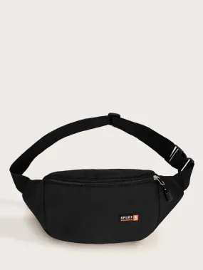 Letter Detail Zip Front Fanny Pack