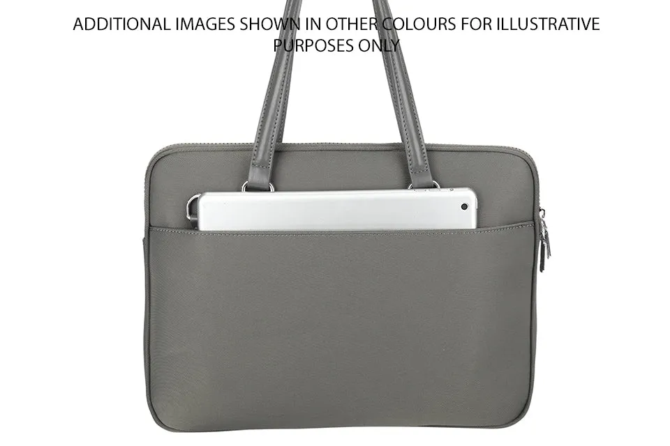 LIGHTWEIGHT OLIVE GREEN MULTI COMPARTMENT LAPTOP HANDBAG WITH LONG SHOULDER STRAP