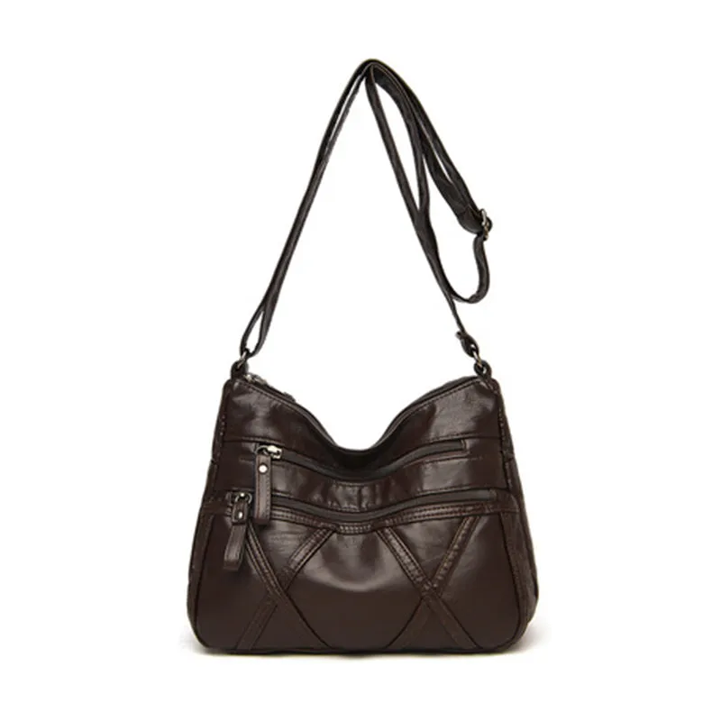 Lightweight Soft Leather Shoulder Bag