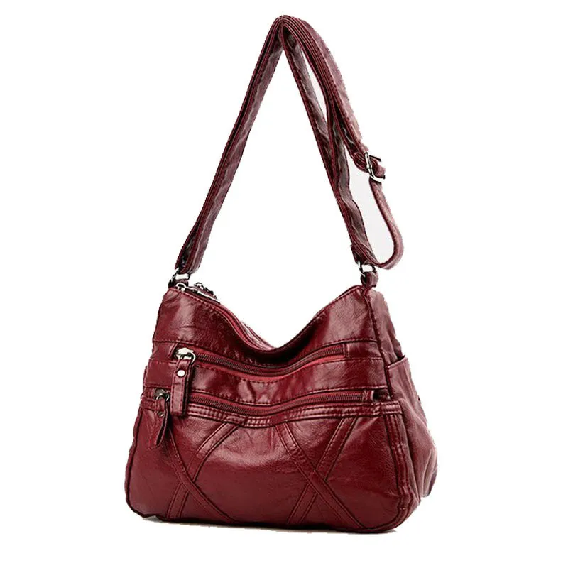 Lightweight Soft Leather Shoulder Bag