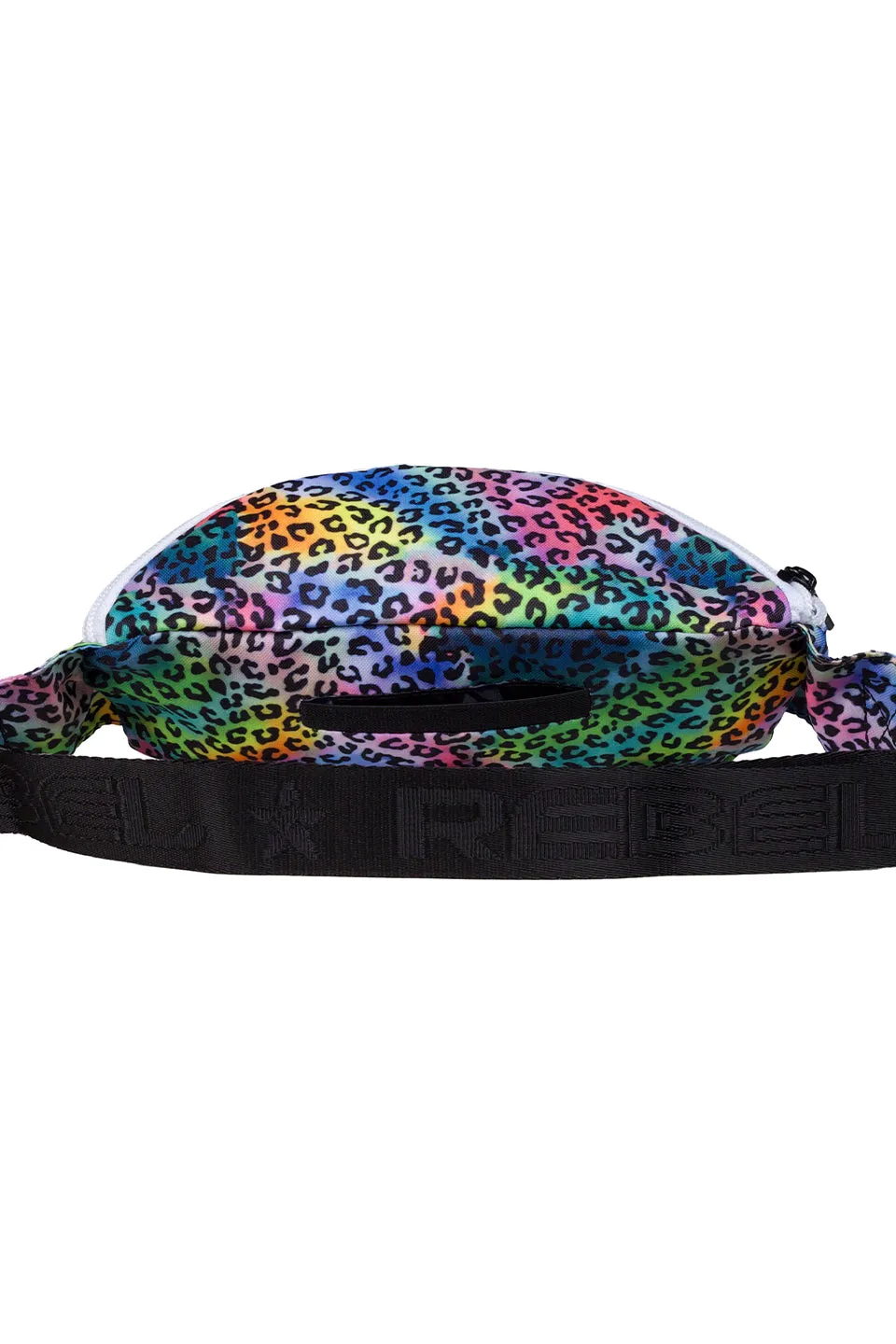 Limited Edition Rainbow Jungle Adult Rebel Fanny Pack with White Zipper