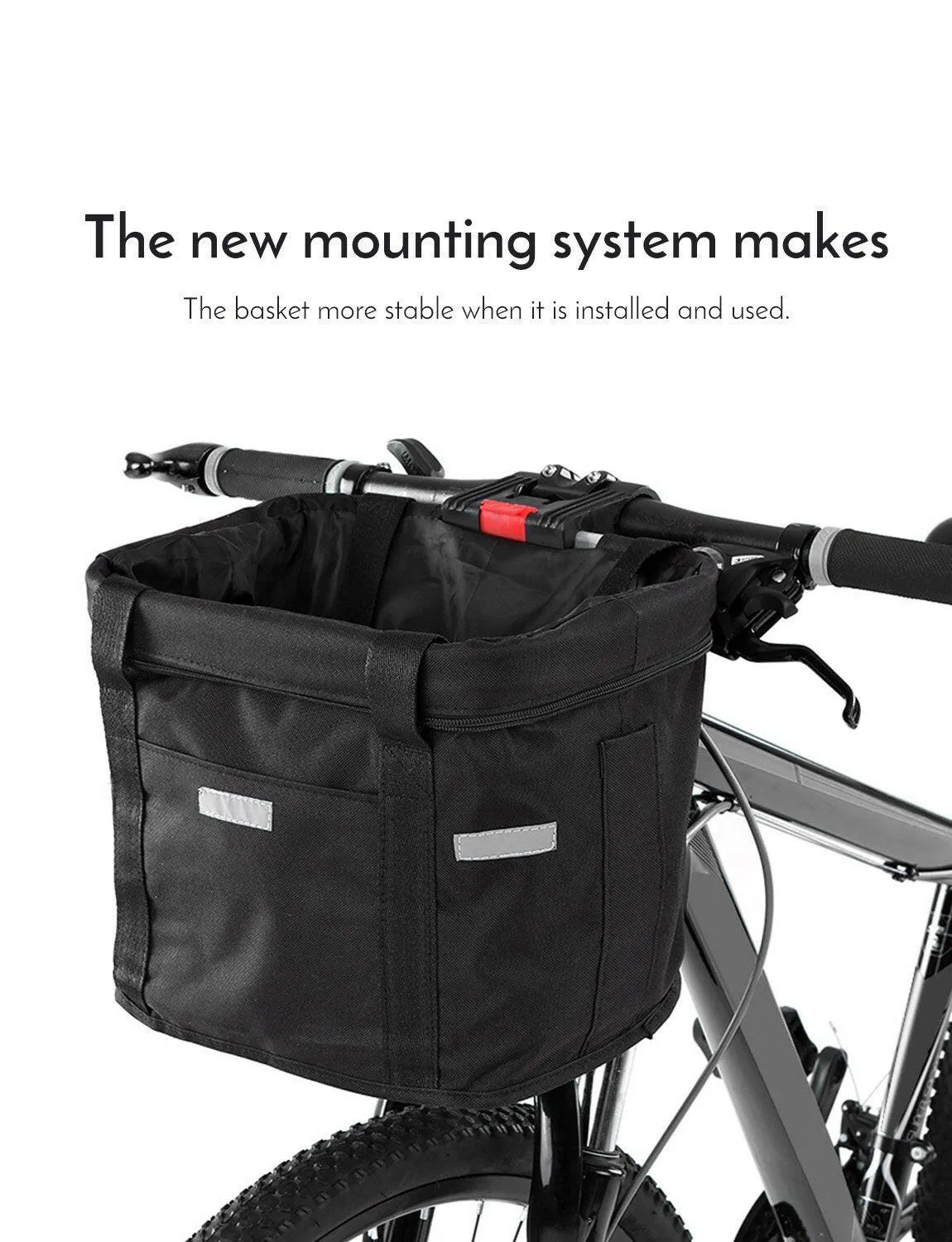 Lixada Bicycle Front Basket Removable Waterproof Bike Handlebar Canvas Basket Pet Carrier Frame Bag