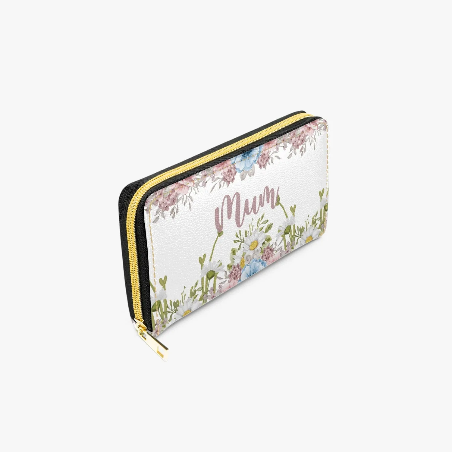 Long Type Zipper Purse, Floral, Mum, awd-1366