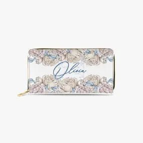 Long Type Zipper Purse - Romance Floral, Peronalised