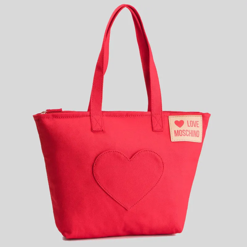 Love Moschino Heart Shopping Tote Bag Red JC4250PP07KG050A