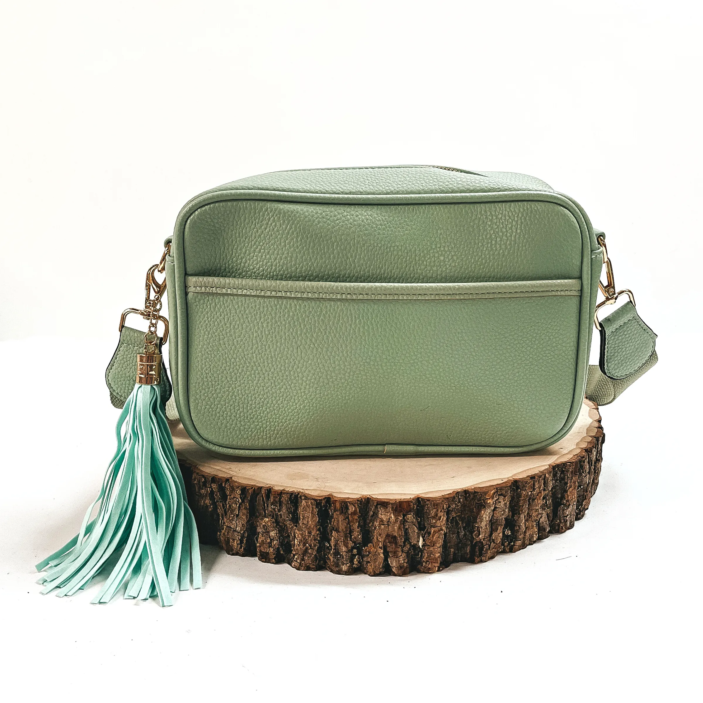 Lovin' Life Small Rectangle Crossbody Purse in Dusty Mint