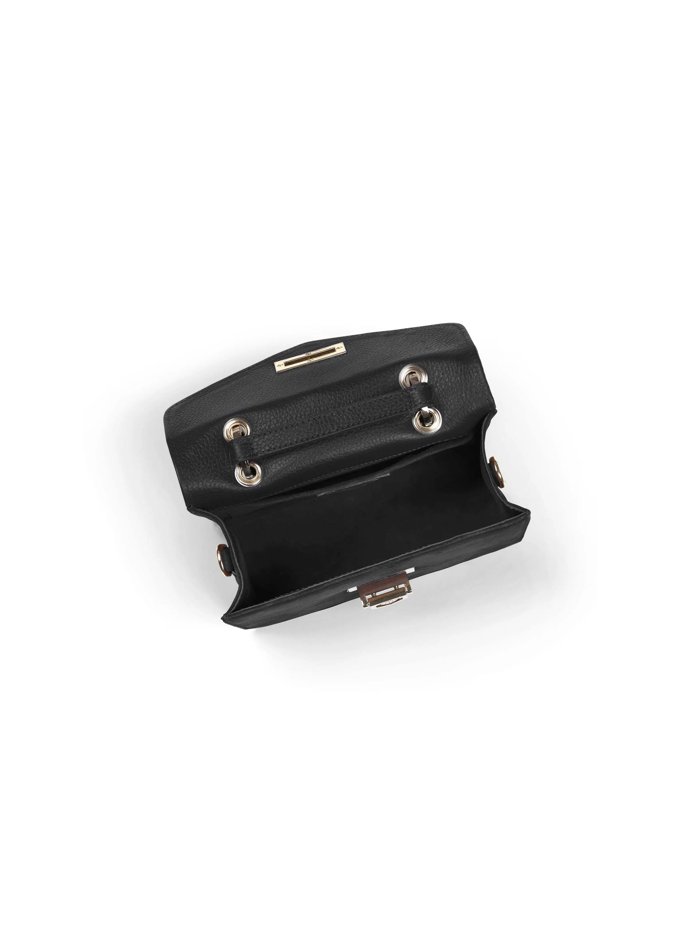 Loxley Mini Cross Body Bag - Black Leather & Suede