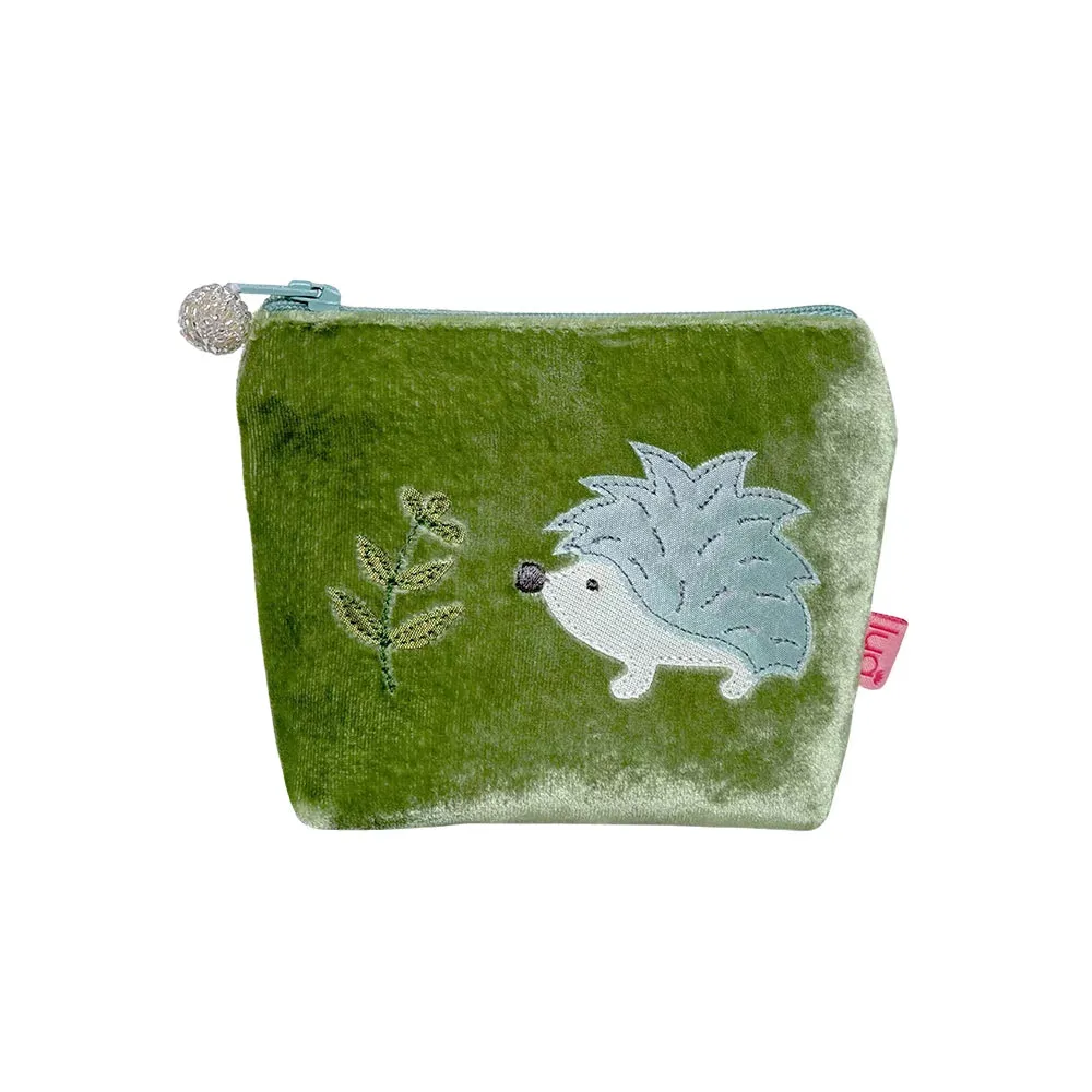 Lua Hedgehog Silk Velvet Mini Purse