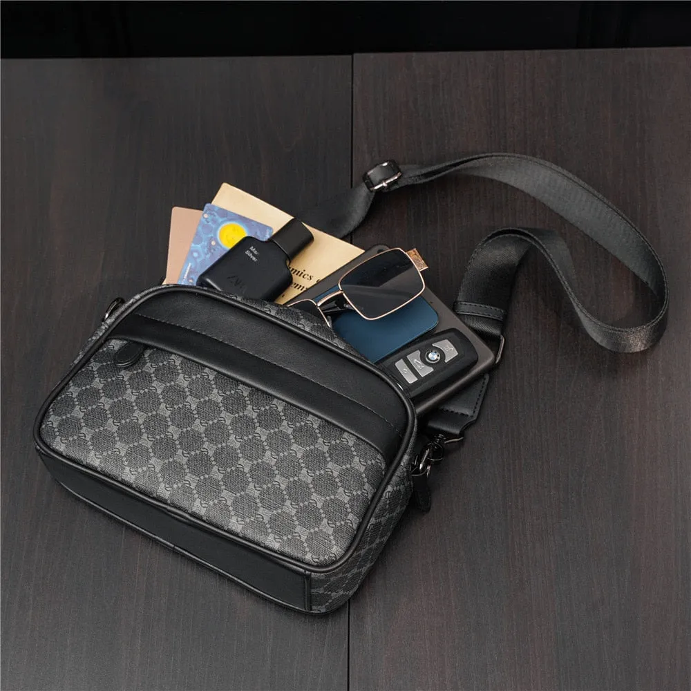 Luxury Leather Geometric Pattern Crossbody Bag