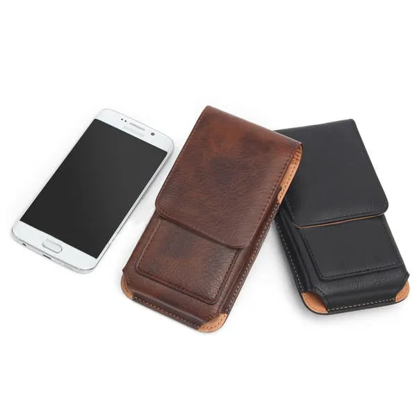 Man Business PU Phone Bag Card Wallet Purse Dual Use Waist