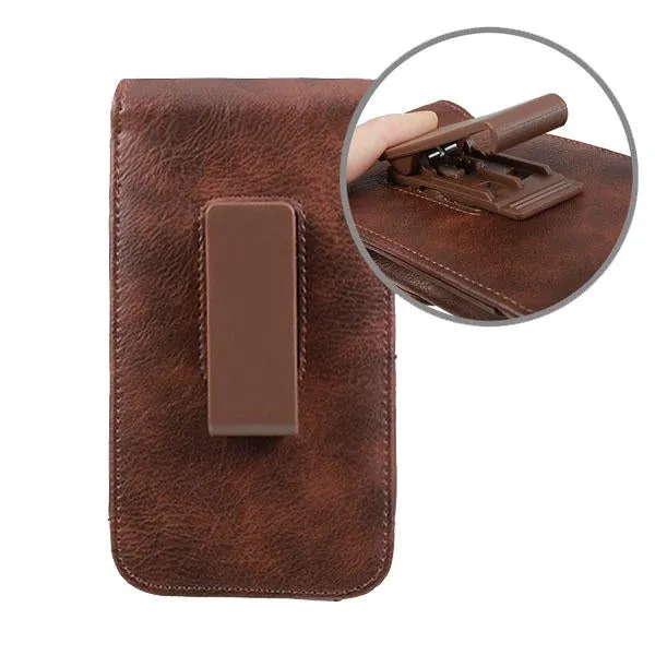 Man Business PU Phone Bag Card Wallet Purse Dual Use Waist