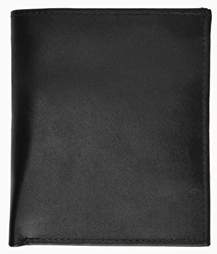 Marshal Leather European Hipster Wallet, Black, 5 x 4.25-Inch