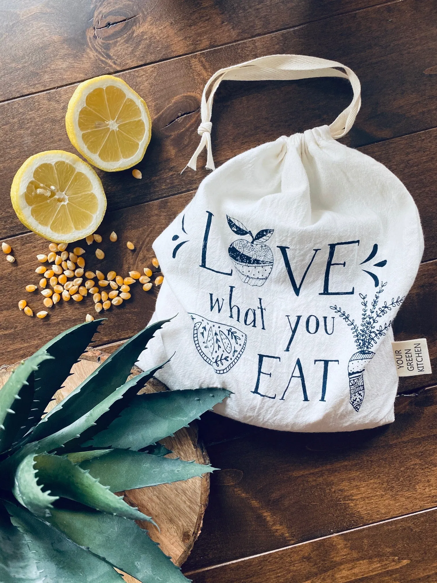 Med " Love what you eat" bulk shopping bag